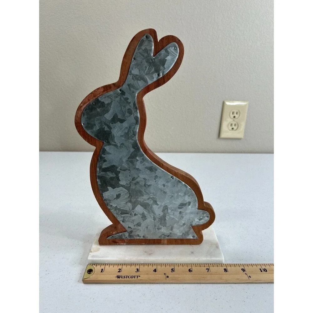 Home Decorative Blue Cut-Out Wooden Tabletop‎ Bunny Rabbit Figurine